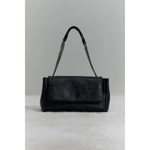Suud Collection Siyah Milan Zincirli Deri Çanta