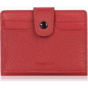 Cengiz Pakel Unisex Hakiki Deri Küçük Boy Kartlık - 2513 - Kırmızı