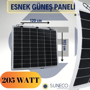 205 Watt Yarı Esnek Güneş Paneli Half Cut Monokristal Solar Güneş Paneli Karavan Tekne