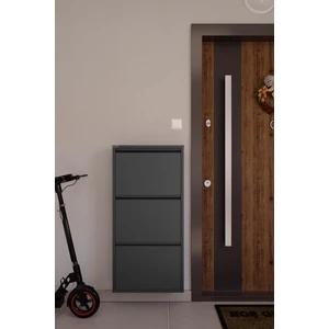 3'lü Metal Ayakkabılık - Füme