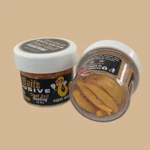 Renat Trout Bait Peynir Kokulu Silikon Kurtçuk Alabalık Yemi 15 Pcs - Sarı