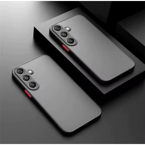 M.TK Moveteck Samsung Galaxy S24 Fe Kılıf Mat Parmak Izi Yapmaz Kamera Korumalı Renkli Tuşlu Sert Silikon Kapak Arkası Mat Şeffaf