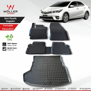 Toyota Corolla Paspas Bagaj Havuzu Set 2013 2018 Arası 3D Wöller Ultraflex Set