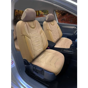 Oto Koltuk Kılıfı Galaxy Serie Keten Kumaş Ön Ve Arka Set Bej