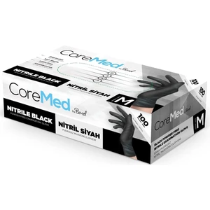 Core Med Coremed Nitril Pudrasız Eldiven Siyah Medium 100'LÜ