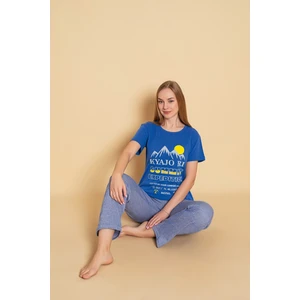 Sude Homewear Kadın Desenli Kısa Kol Pijama Takımı