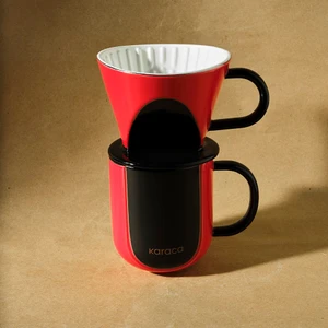 Hatır Dripper Kahve Demleme Kupa Seti Kırmızı 350 ml