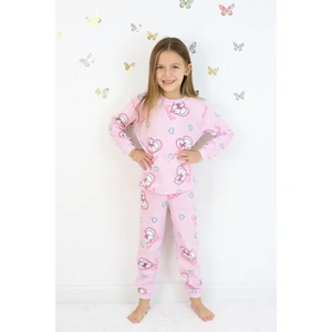 Harika Kids Kız Çocuk Orta Kalınlıkta Basic Baskılı Pijama Takımı