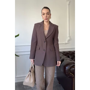 Nevür Detay Premium Blazer Ceket- Vizon