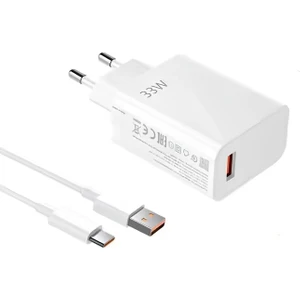 Tecno Camon 20 Pro Uyumlu 33W Süper Hızlı Şarj Aleti Seti  Şarj Adaptörü ve USB To Type-C Kablo