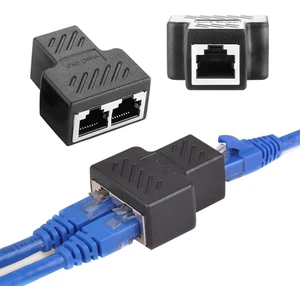 Ethernet Kablosu Adaptörü, Ethernet RJ45 To 2x Çoklayıcı Dişi Splitter Adaptör, Yüksek Hızlı RJ45 Çoğaltıcı
