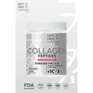 Tennen Nutrition Tip 1, Tip 2, Tip 3 Collagen, Saf ve Doğal Hidrolize Kolajen, Hyaluronik Asit, Vitamin C, Biotin, Elastin, 306 gr, 30 Servis