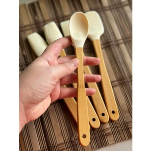 Betty 5 Li Mini Bambu Spatula Seti - Krem