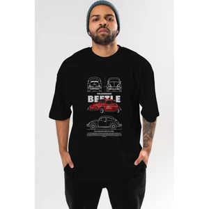 Volkswagen Beetle Ön Baskılı Oversize T-Shirt Erkek Kadın Unisex Pamuk Bisiklet Yaka