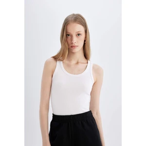 Slim Fit Dar Kesim U Yaka Basic Düz Ribana Atlet C9826AXNS