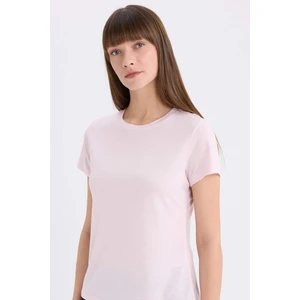 Regular Fit Bisiklet Yaka Basic Düz Kısa Kollu Tişört	 W7299AZ25SP