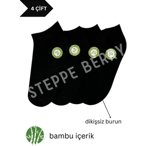 Steppe Berry 4 Çift Kadın Bambu Patik Çorap