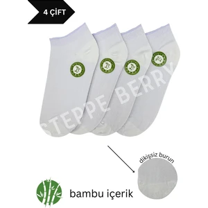 Steppe Berry 4 Çift Kadın Bambu Patik Çorap