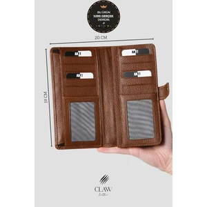 Hakiki Deri Telefon Bölmeli Unisex Cüzdan