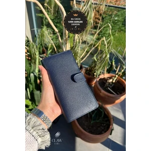 Hakiki Deri Telefon Bölmeli Unisex Cüzdan