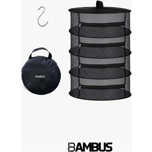 Bambus Home 4 Bölmeli Bitki Kurutma Filesi - Asılabilir ve Katlanabilir Tasarım
