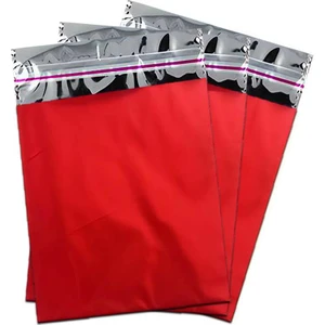 Parti Adresi Metalize Poşet Lüks 7x9 cm 50'li Kırmızı