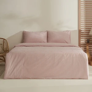 Karaca Home Josef Çizgili Saten Tek Kişilik Nevresim Takımı Pudra
