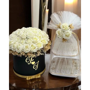 Vida Gold Söz Nişan Kız Isteme Çikolatası ve Isteme Çiçeği Seti