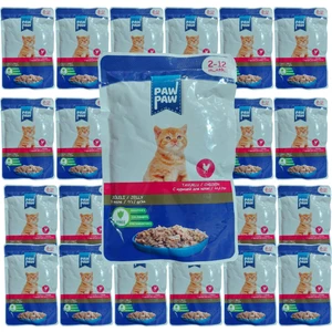 Paw Paw Jöle Içinde Tavuklu Yaş Yavru Kedi Maması 85 gr x 24 Adet
