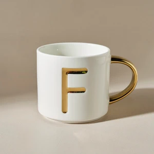 F Harfli Kupa 400 ml Beyaz