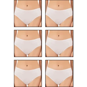 Özkan Underwear 6121 6'lı Paket Kadın Pamuklu Likralı Süprem Yüksek Bel Bato Külot