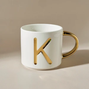 K Harfli Kupa 400 ml Beyaz