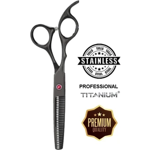 Titanium Black Siyah Ara Makas Efile Kesim Makası Ultra Profesyonel Seri XLQ574A