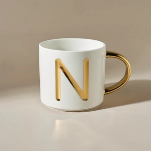 N Harfli Kupa 400 ml Beyaz