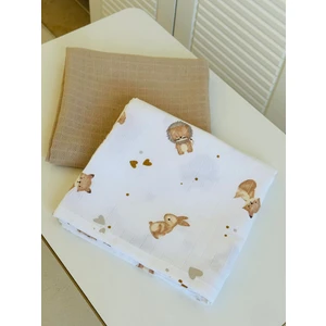 Ft Baby Collection Fulya Tuhafiye %100 Pamuk 2'li Müslin Bebek Battaniye Seti OEKO-TEX Sertifikalı MÜSLIN ÖRTÜ 80X90 CM