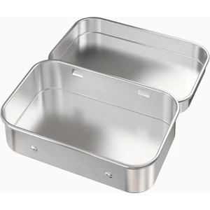 Boş Metal Aksesuar Teneke Kutu Gri 9.5X6X2 cm