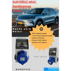 ST-ŞARJ-M Monofaze Elektrikli Araç Kombinasyon Kutusu; Byd Adaptöre Uyumlu