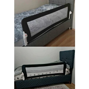 Bebek Çocuk Koruyucu 150x65 Yatak Bariyeri Cm Katlanır Baza Güvenlik siyah Bariyeri