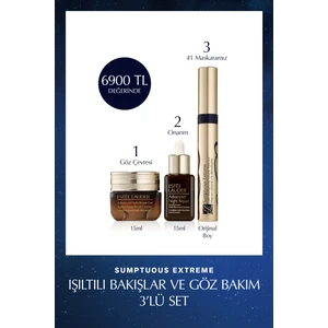 Estee Lauder Sumptuous Extreme Işıltı Bakışlar ve Göz Bakım 3'lü Set- Maskara 8ml, Göz kremi 15ml, Serum 15ml