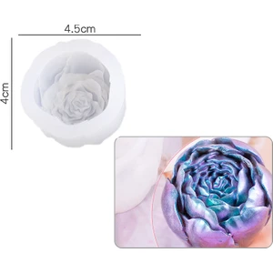 Epoksi Reçine Silikon Kalıp İthal /  Küçük Gül Figür Parafin Taş Tozu Obje Silikon Kalıp HB5021-0070