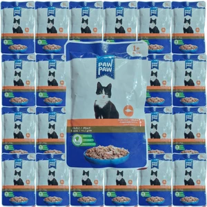 Paw Paw Jöle Içinde Somonlu Yaş Kedi Maması 85 gr x 24 Adet