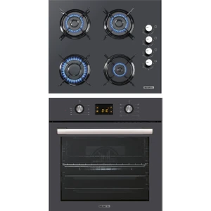 Antrasit 2'li Ankastre Cam Set ((B66 - SF2 (DDT) - KO-40 TAHDF)