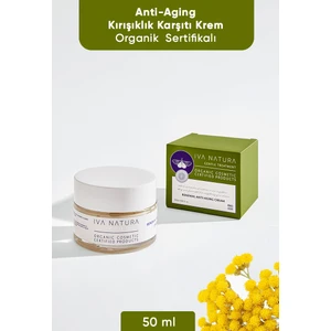 IVA NATURA Organik  Hyaluronik Asit İçeren Anti-Aging Krem Ölmez Otu Çiçeği Özlü 50 ML