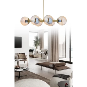 ŞL Şef Light Luxury Modern Tasarım Eskitme 6'li Bal Glop Camlı Avize