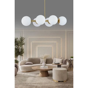 ŞL Şef Light Luxury Modern Tasarım Eskitme 6'li Beyaz Glop Camlı Avize