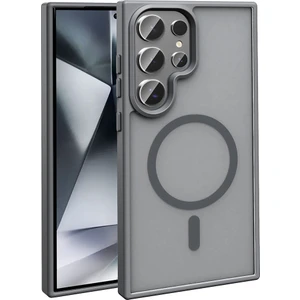 Samsung Galaxy S25 Ultra Kılıf Wireless Şarj Özellikli Şeffaf Tek Kamera Çerçeveli Kapak (Porto)