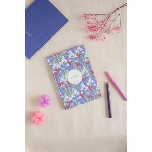 Menekşe Desenli Bez Ciltli Defter - 7