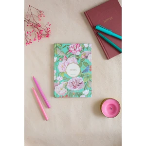 Şakayık Desenli Bez Ciltli Defter - 6
