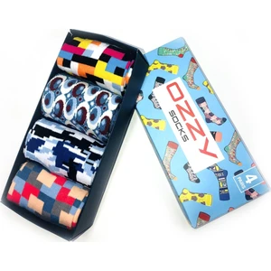 Ozzy Socks 4'lü Geometrik Desenler Erkek Çorap Seti
