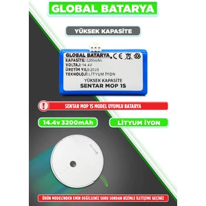 Global Batarya Sentar Mop 1s Akıllı Robot Süpürge Bataryası 14.4v 3200mAh Li-ion Pil Yüksek Kapasite)